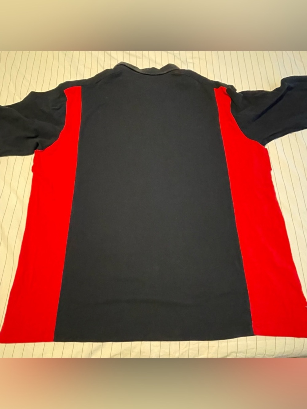 VTG Polo Ralph Lauren Rugby Shirt Mens 3XL Tall Gold Crest Blue Red Big Pony - Picture 11 of 14